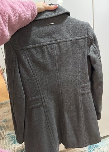 Gri Düğmeli Klasik Kaban - Görsel 3