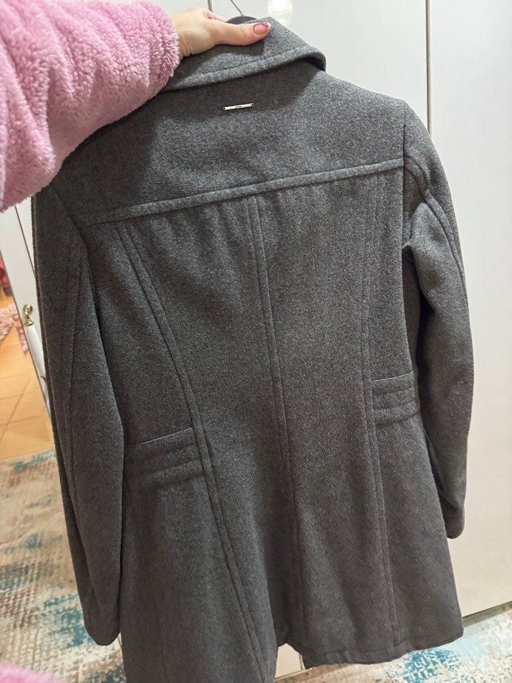 Gri Düğmeli Klasik Kaban - Görsel 3