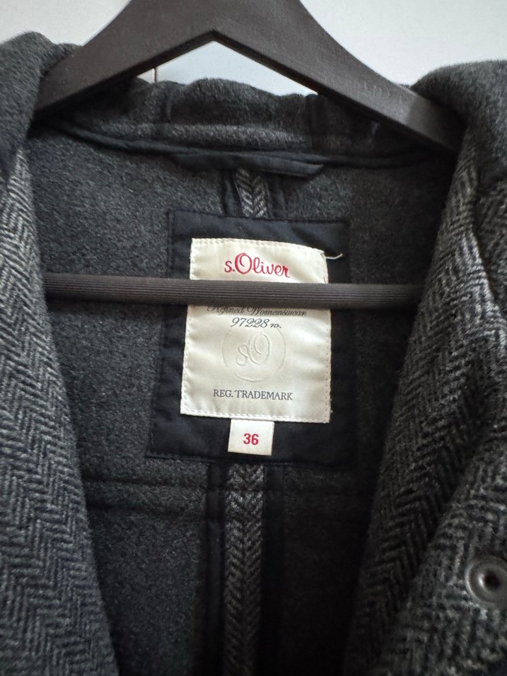 Gri Düğmeli Yün Hamile Kabanı - Görsel 2