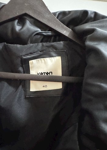 Düğmeli Siyah Deri Kadın Kışlık Ceket - Görsel 2