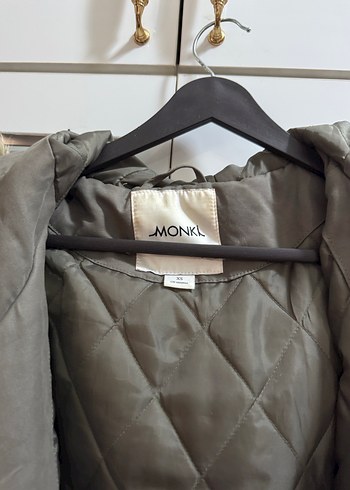 yeşil Kadın Midi Boy Kürklü Kışlık Mont - Görsel 2