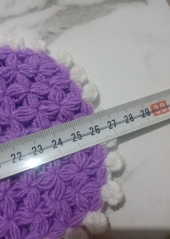 Mor ve Beyaz Örgü Banyo lifi - Görsel 2