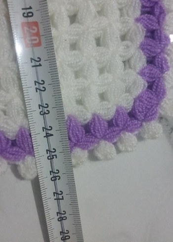 Mor ve Beyaz Örgü Banyo lifi - Görsel 3