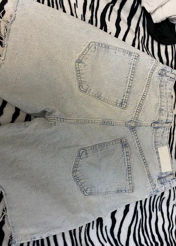 Zara Buz mavis Midi Kadın Kot Şort