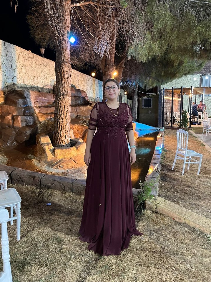 Bordo Uzun 
 Gotik Dökümlü Kadın Elbise - Görsel 3