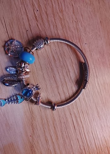 Mavi Boncuklu
 Kadın Bileklik halkalar dışında  çelik kararmaz - Görsel 3