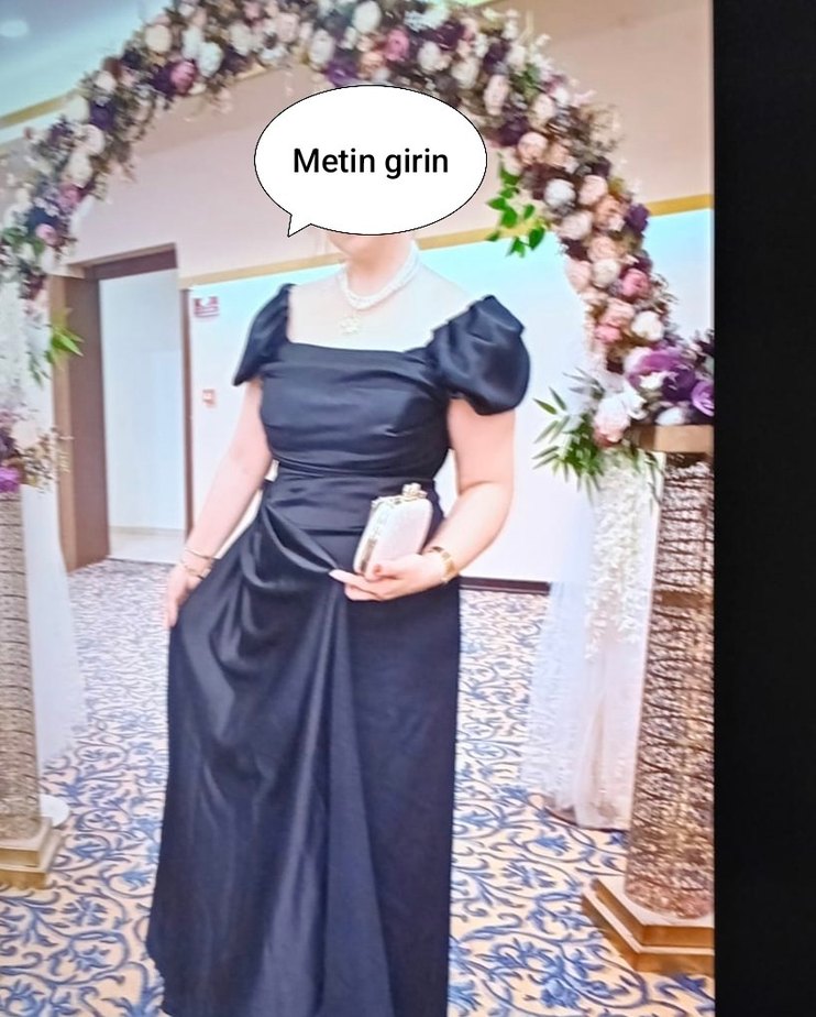 Siyah Straplez Uzun Kadın abiye - Görsel 4