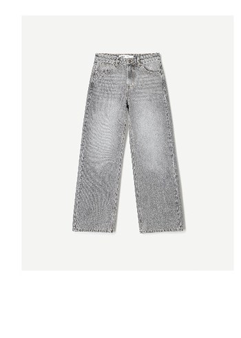 Bershka kadın straight fit gri jean