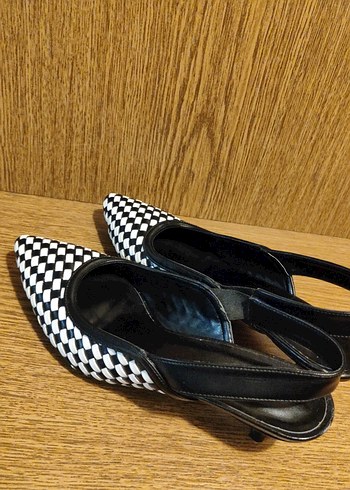 Kareli örgü Stiletto Kadın Ayakkabı