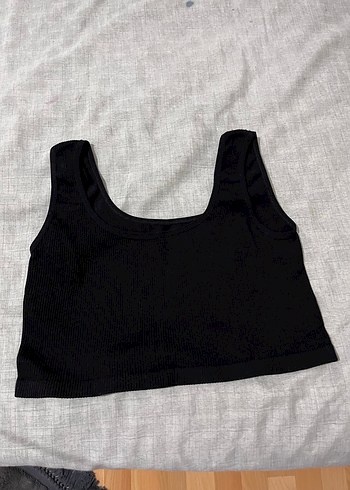 Siyah Kadın Atlet Crop Top - Görsel 2