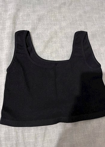 Siyah Kadın Atlet Crop Top - Görsel 3