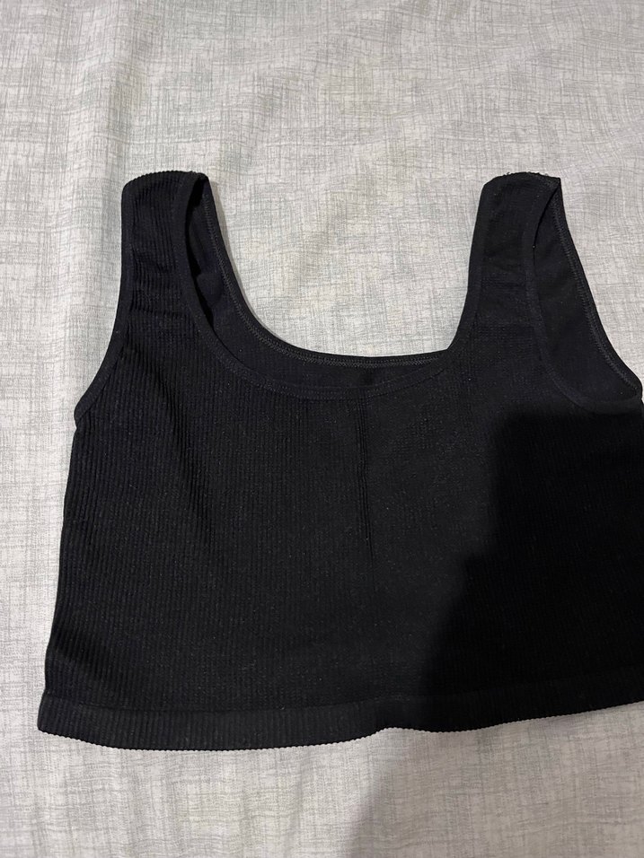 Siyah Kadın Atlet Crop Top - Görsel 4