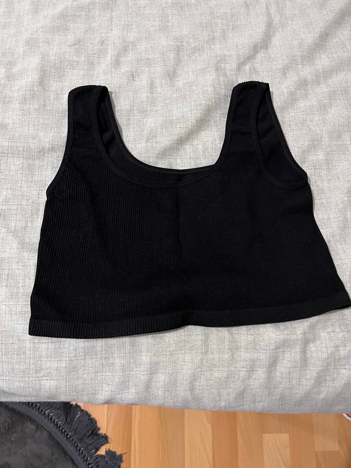 Siyah Kadın Atlet Crop Top - Görsel 5