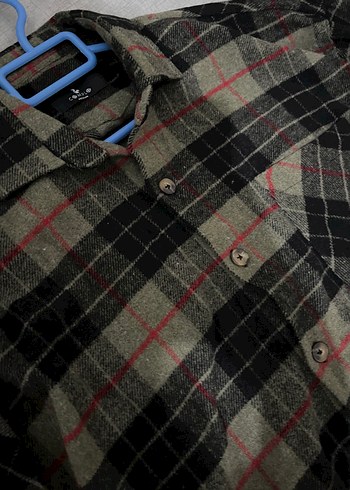 Düğmeli Gri Ekose Erkek Gömlek - Görsel 4