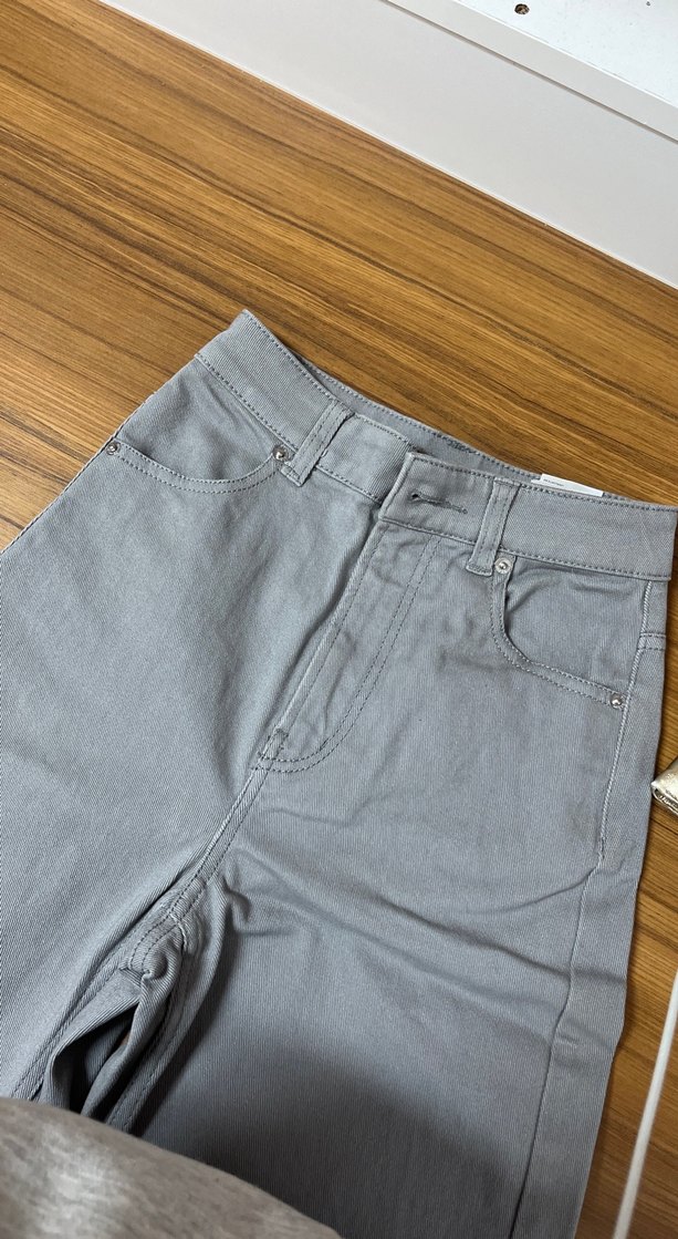 Gri Normal Kesim Kadın Denim Pantolon - Görsel 3