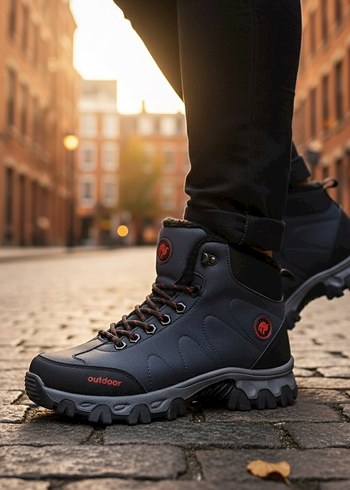 Gri Bağcıklı Erkek Outdoor Botları - Görsel 3