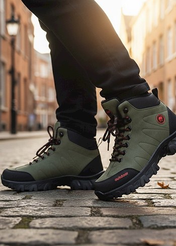 Gri Bağcıklı Erkek Outdoor Botları - Görsel 2