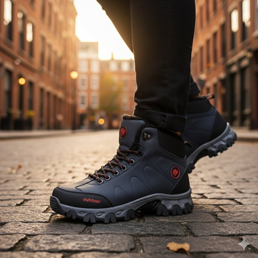 Gri Bağcıklı Erkek Outdoor Botları - Görsel 3