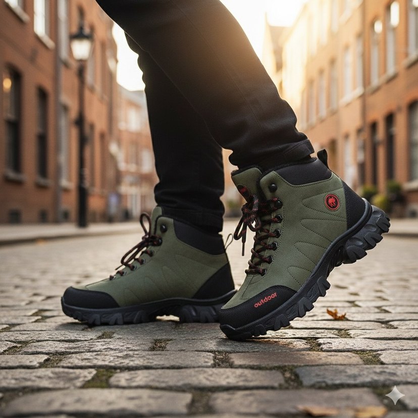 Gri Bağcıklı Erkek Outdoor Botları - Görsel 2