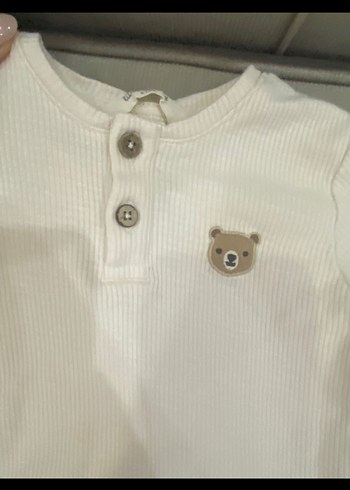 Uzun Kollu Düğmeli Beyaz Bebek Body chakra - Görsel 4