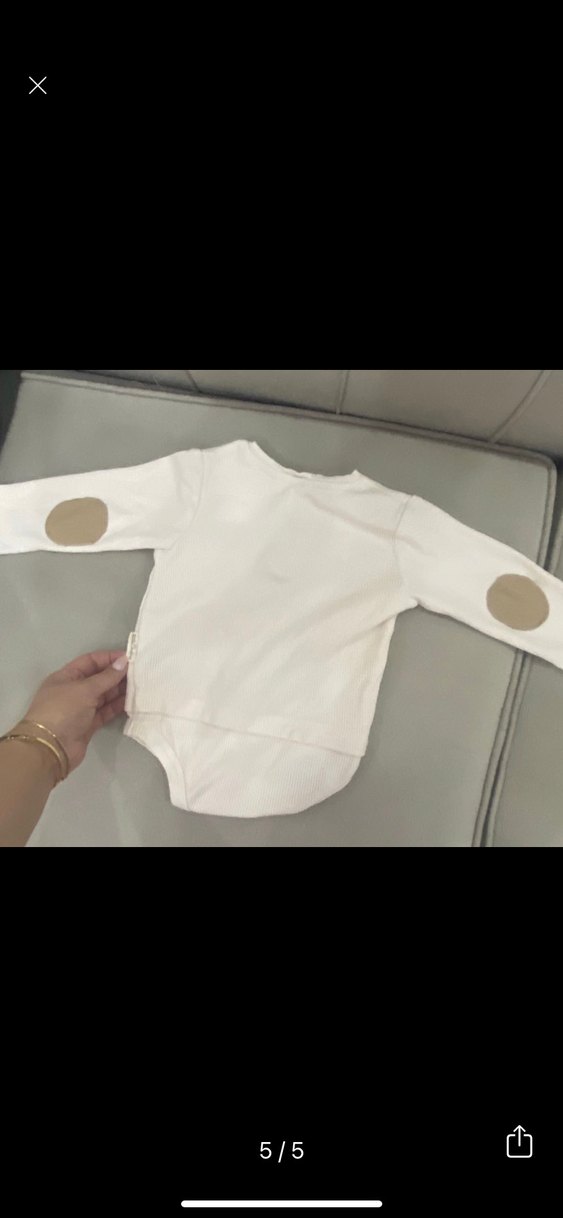 Uzun Kollu Düğmeli Beyaz Bebek Body chakra - Görsel 5