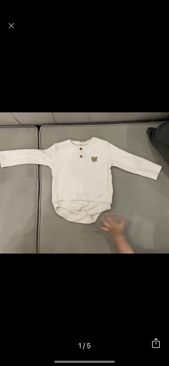 Uzun Kollu Düğmeli Beyaz Bebek Body chakra - Görsel 2