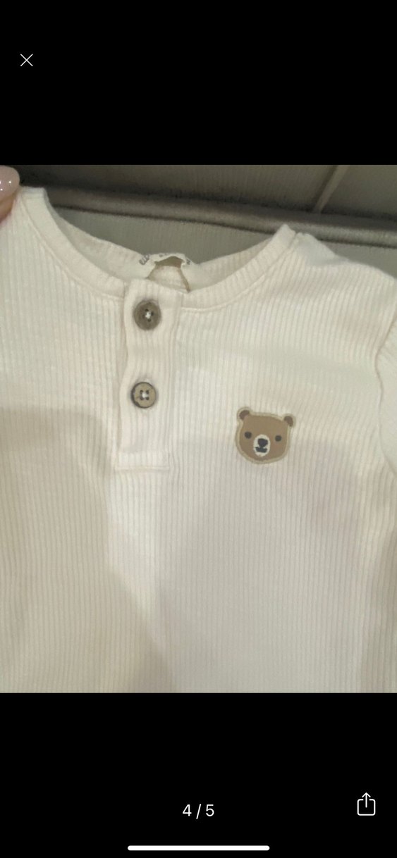 Uzun Kollu Düğmeli Beyaz Bebek Body chakra - Görsel 4