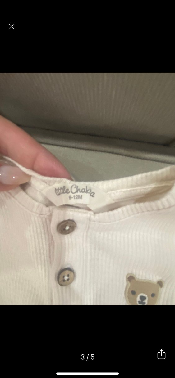 Uzun Kollu Düğmeli Beyaz Bebek Body chakra - Görsel 3