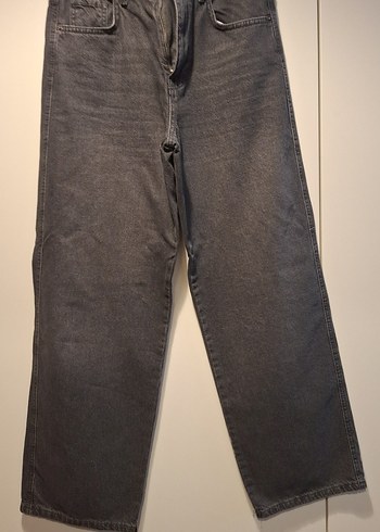 Gri Loose Fit Kadın Denim Jean