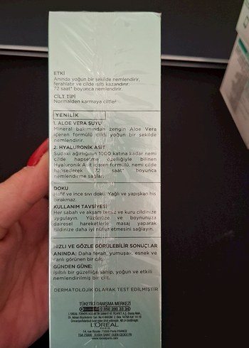 L'Oréal Paris L'Oréal Nem Terapisi Aloe Vera Suyu 72 Saat