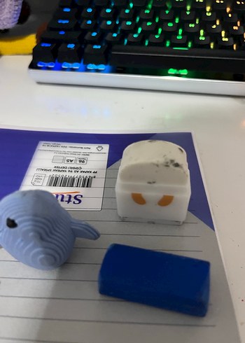 Pastel Mavi Balina Silgi seti ve Kalem Seti - Görsel 2