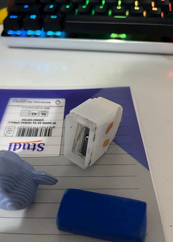 Pastel Mavi Balina Silgi seti ve Kalem Seti - Görsel 3