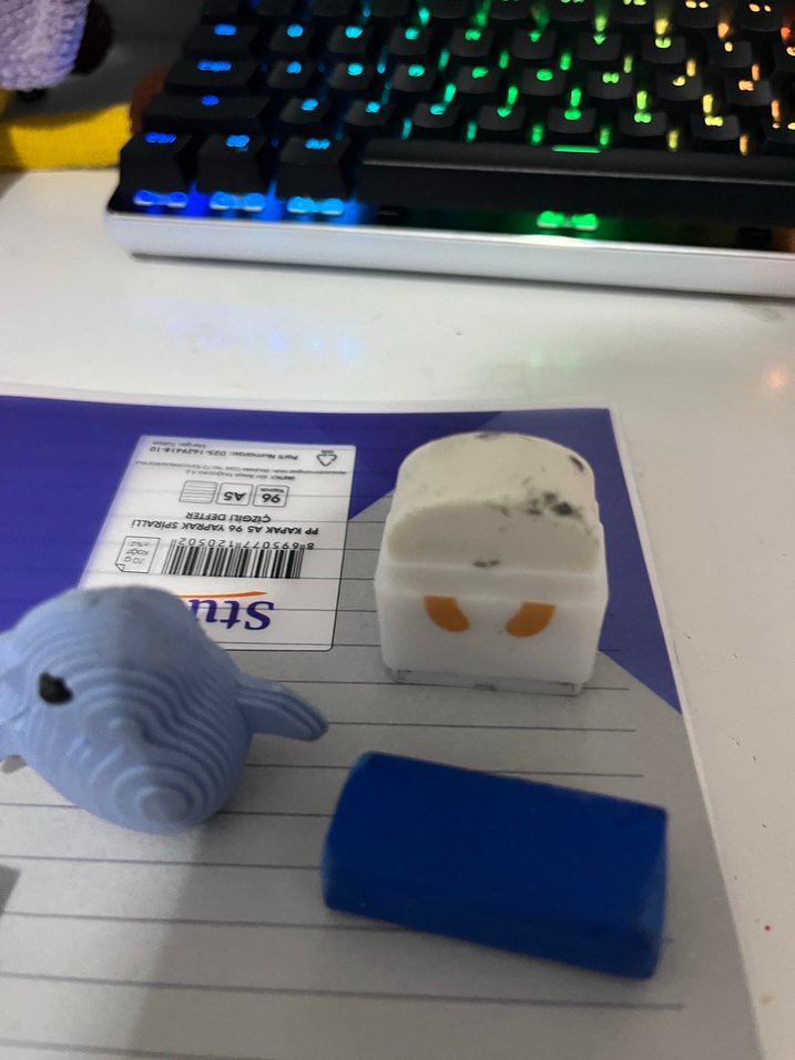 Pastel Mavi Balina Silgi seti ve Kalem Seti - Görsel 2