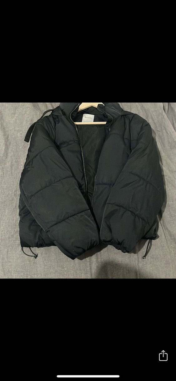 Siyah Fermuarlı Kapüşonlu Bershka Mont - Görsel 4