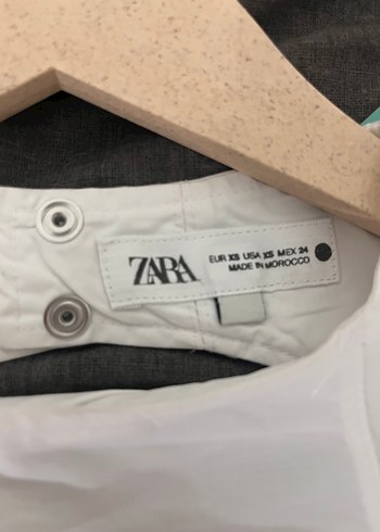 ZARA Beyaz Kemerli Dekolteli Kadın Gömlek - Görsel 2