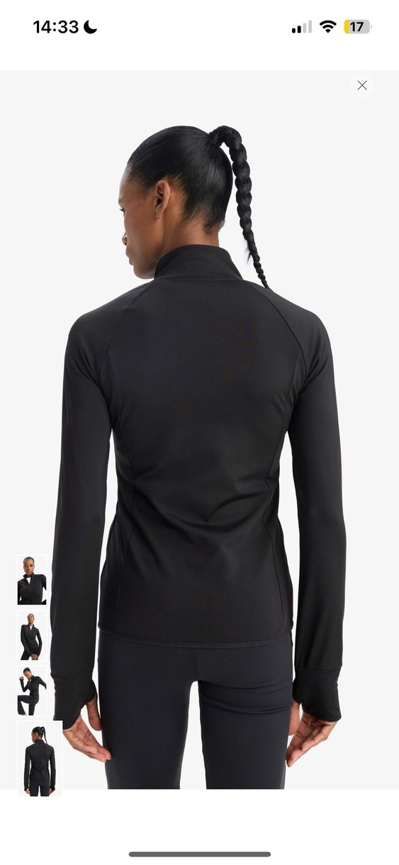 Siyah Fermuarlı Uzun Kollu Spor Üst - Görsel 3