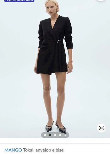 Mango Siyah Kuşaklı Uzun Ceket - Görsel 2