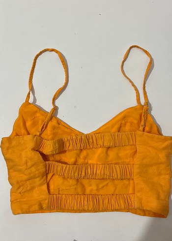 Bershka Turuncu Keten Askılı Basic Büstiyer - Görsel 2