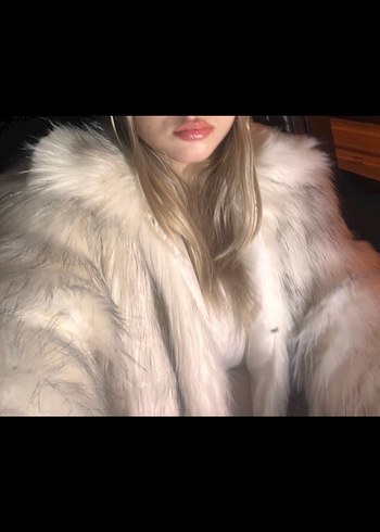 Beyaz Suni Kürk Ceket - Görsel 2