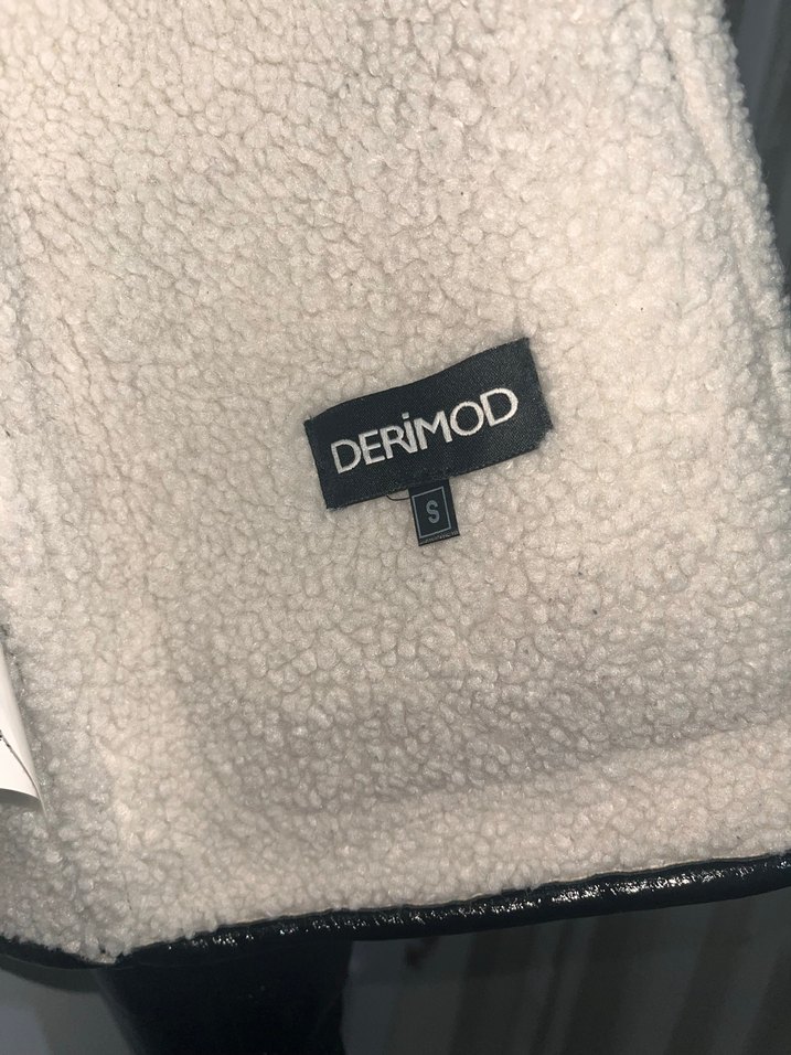 Kürklü Siyah Mini Deri Ceket - Görsel 2