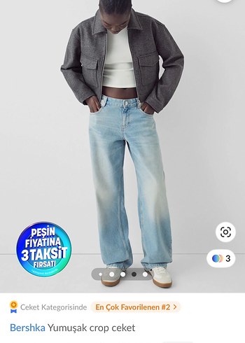 Gri Yün Kadın Fermuarlı Midi Ceket - Görsel 2