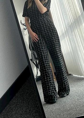 Kemerli Siyah Kareli Tulum - Görsel 5