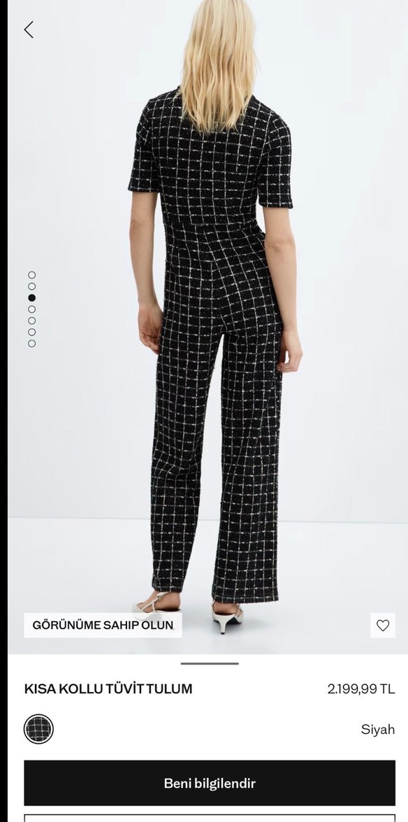 Kemerli Siyah Kareli Tulum - Görsel 3