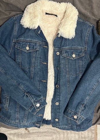 Kadın Mavi Kürklü Kot Ceket - Görsel 2