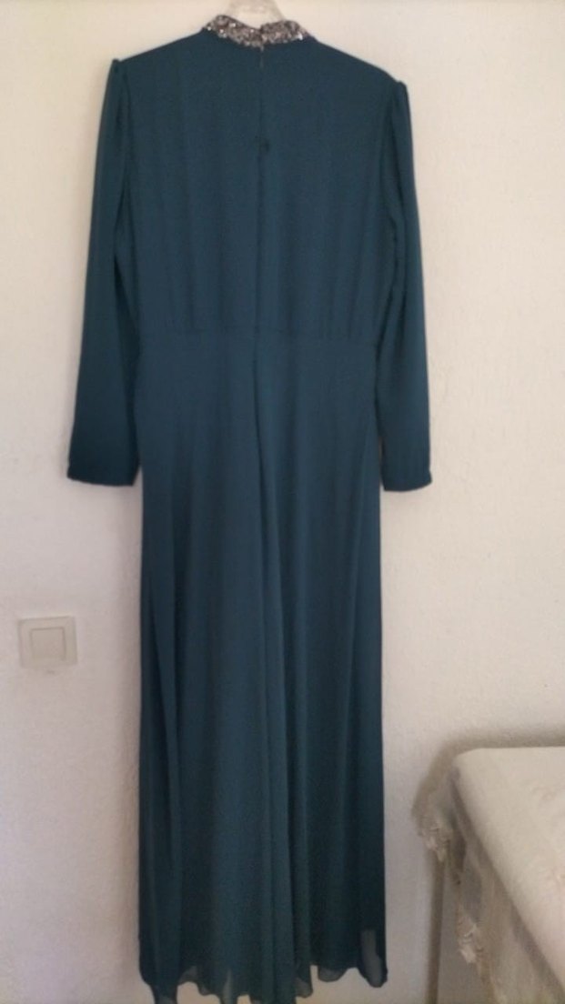 Lacivert Bohem Uzun Kollu Uzun-Tesettür Tulum - Görsel 2