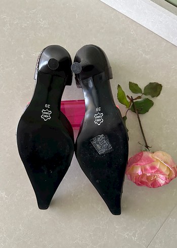 Kahverengi Deri Topuklu Stiletto Kadın Ayakkabı - Görsel 2