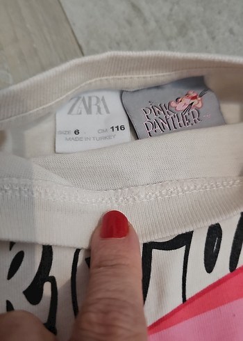 Kız Çocuk Pembe Panter Baskılı Tişört - Görsel 2