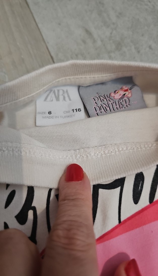 Kız Çocuk Pembe Panter Baskılı Tişört - Görsel 2