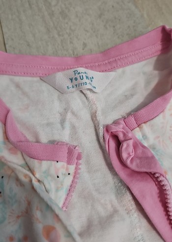 Kız Çocuk Fermuarlı Pijama Tulum - Görsel 4