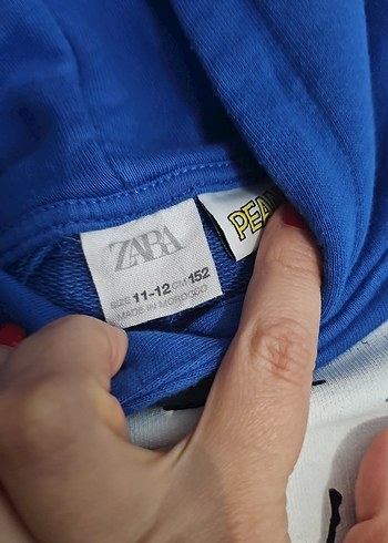 Snoopy Baskılı Mavi Kapüşonlu Sweatshirt - Görsel 3